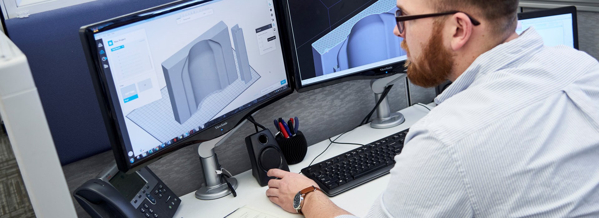 SAF Technology - Design Guide - Engineer designing parts for the H350 3D Printer.