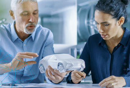 3D printed car model. 