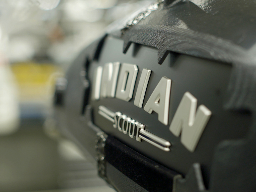 logo of Indian Motorcycle on bike 