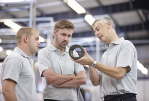 engineers with 3d prototype