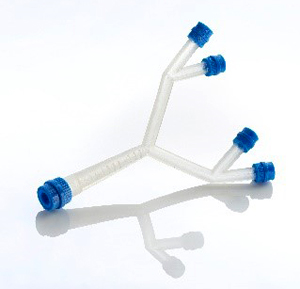 Design verification prototype of medical device tubing 3D printed in PolyJet Agilus30 material.