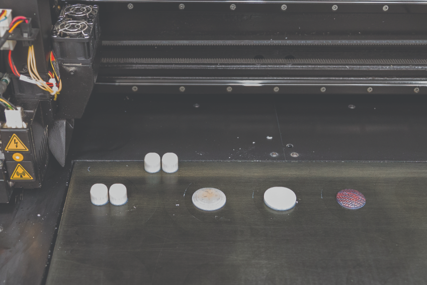 3D printed pebbles on their platform.