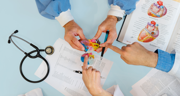 doctors looking 3d printed medical  devices