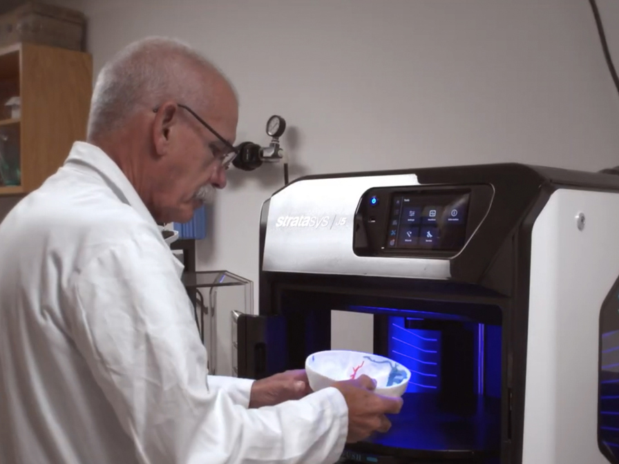 3D printing the skull using the Stratasys J5 MediJet