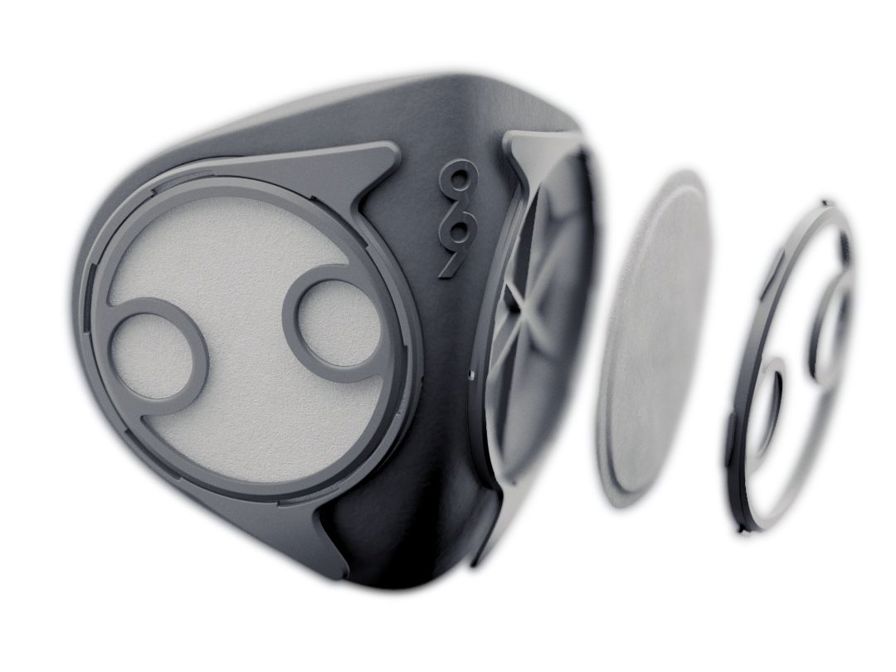 Breathe99 B2 respirator with replaceable filters.