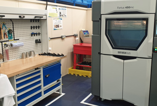 One of the 3D printed impeller casing design iterations, produced using the Fortus 450mc.