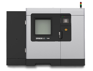 Stratasys F900 FDM 3D Printer with white 3D printed part