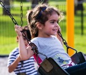 girls on swing