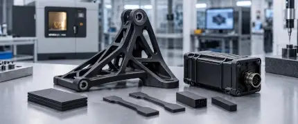 Table top showing 3d printed drone components