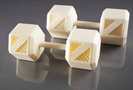 3D Printed Dumbbells' using material ASA-ABS. Produced from a Stratasys FDM 3D Printer.