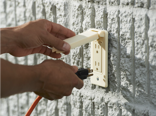 3D Printed Electric Exterior Outlet. Produced with a Stratasys FDM 3D Printer, from ASA Material.