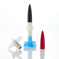 Model rocket built with PLA (Polylactic Acid)