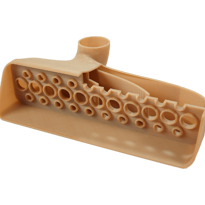 Complex aero ECS duct printed with FDM technology in PEEK-like Victrex AM 200 material.