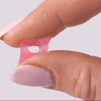 Dental gingiva mask being squeezed horizontally