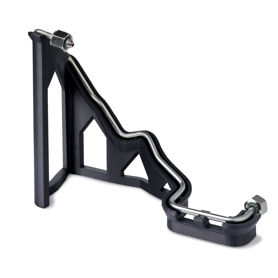 Flexible Fuel Pipe Fixtured 3D printed by Stratasys