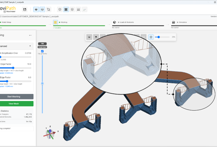 FDM Toolpath-based material orientation mapped to finite element mesh.
