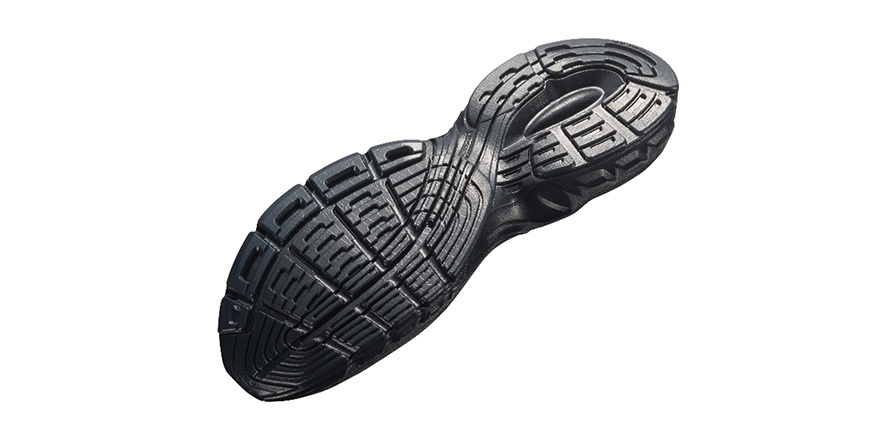 Shoe sole printed with rubberlike Tango Black.