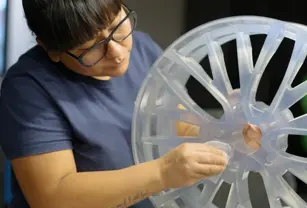 person holding 3d printed rim