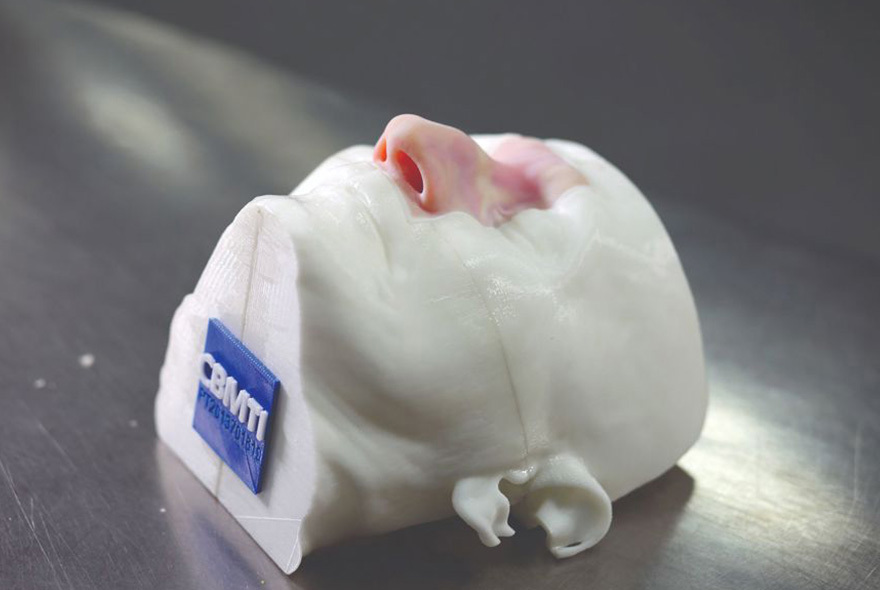 The simulation section is installed in a reusable 3D printed&nbsp;head fixture.